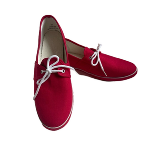 Red Canvas Flat Lace-Up Sneakers 9M